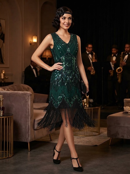 Metme Dresses & Skirts - ✨ Metme 1920s Art Deco Sequined Flapper Cocktail Dress ✨